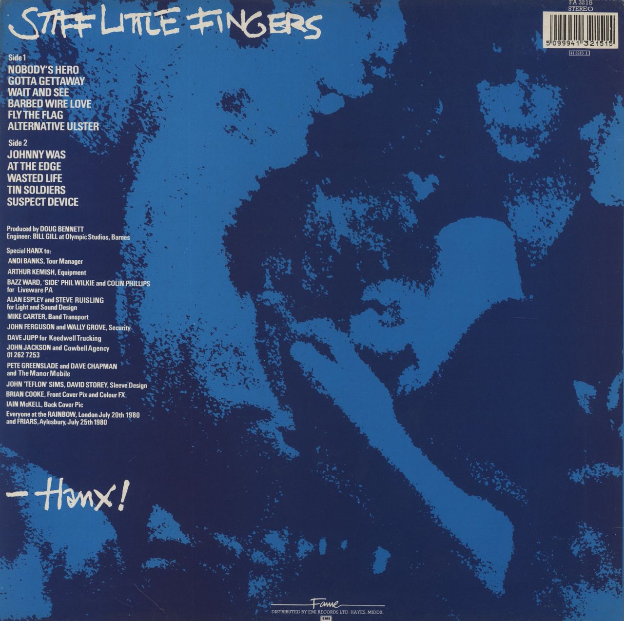 Stiff Little Fingers Hanx! UK Vinyl LP