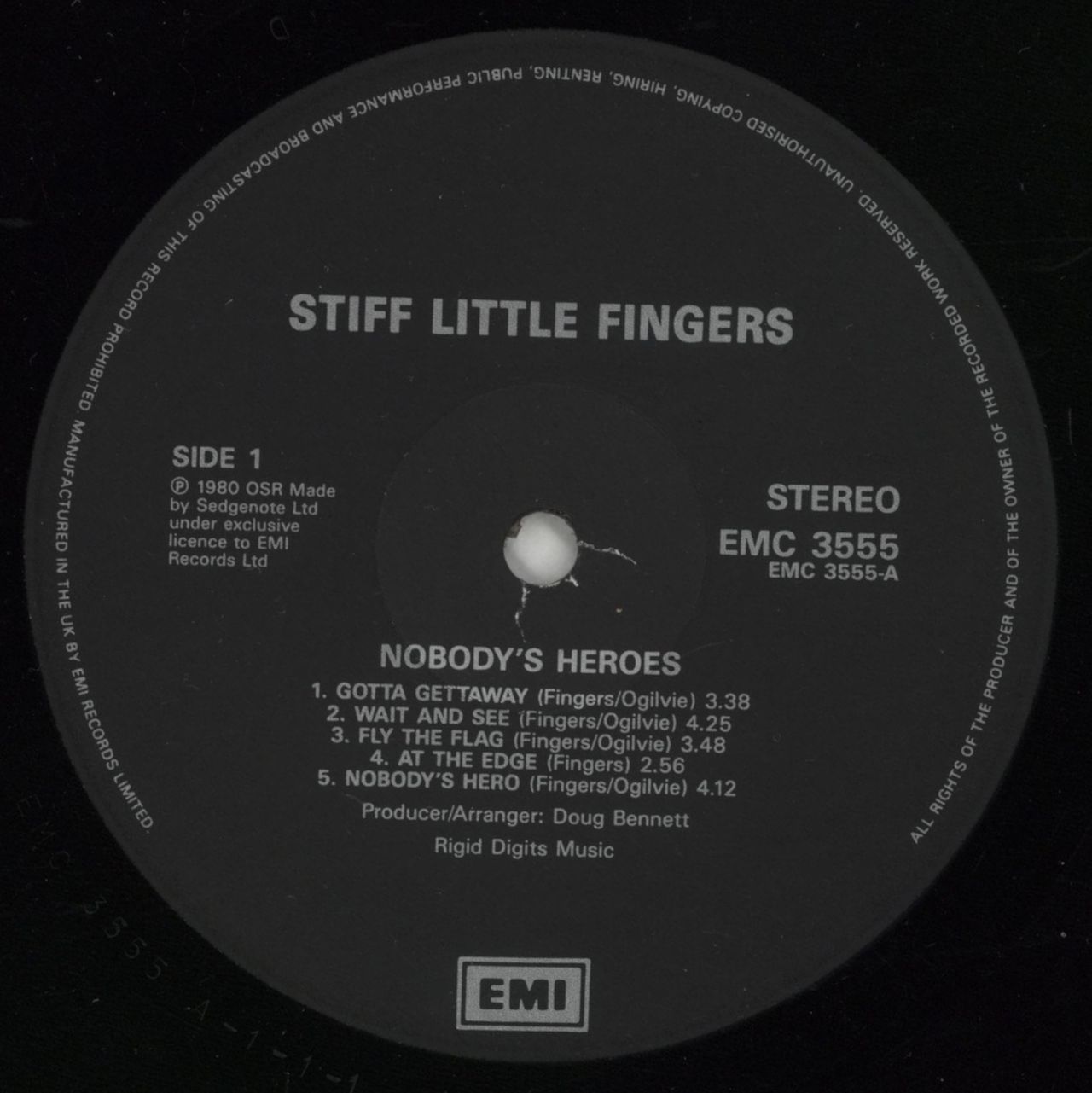 Stiff Little Fingers Nobody's Heroes UK Vinyl LP