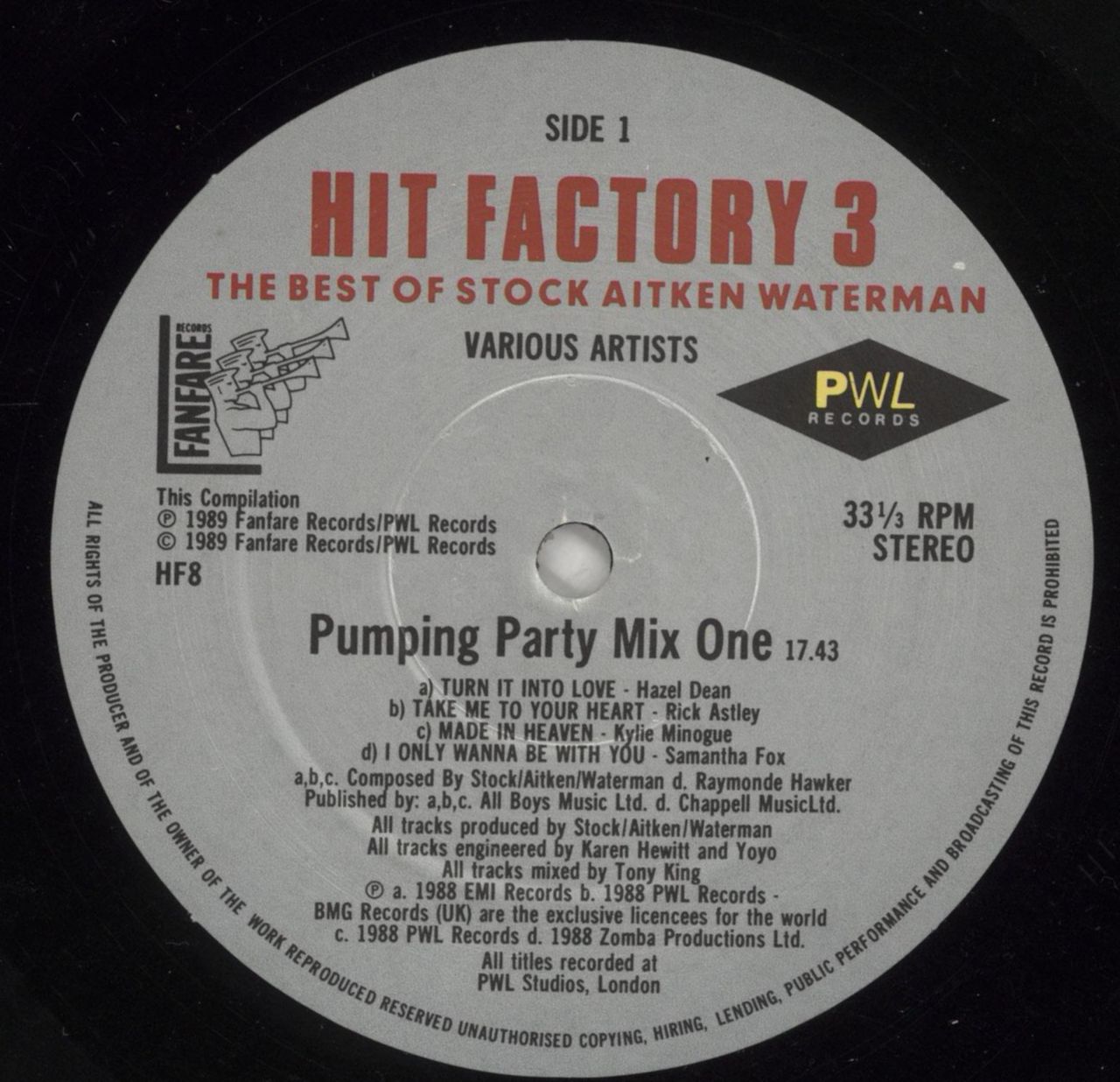 Stock Aitken Waterman Hit Factory 3 UK 2-LP vinyl set