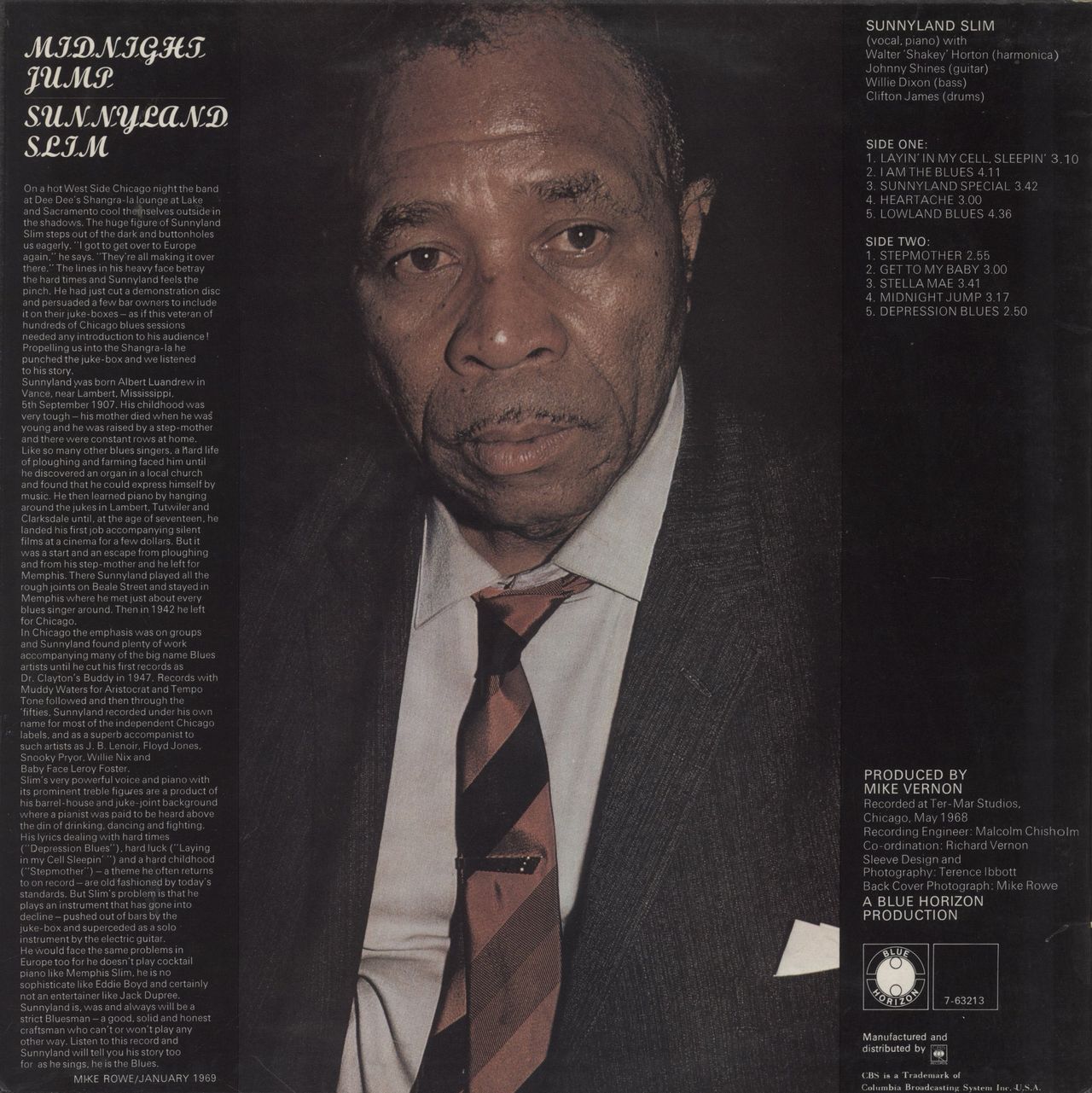 Sunnyland Slim Midnight Jump - VG UK Vinyl LP