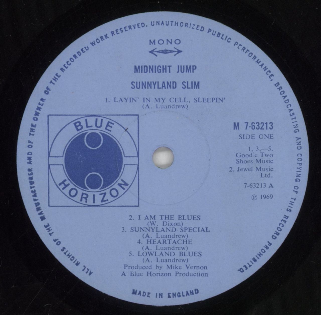 Sunnyland Slim Midnight Jump - VG UK Vinyl LP