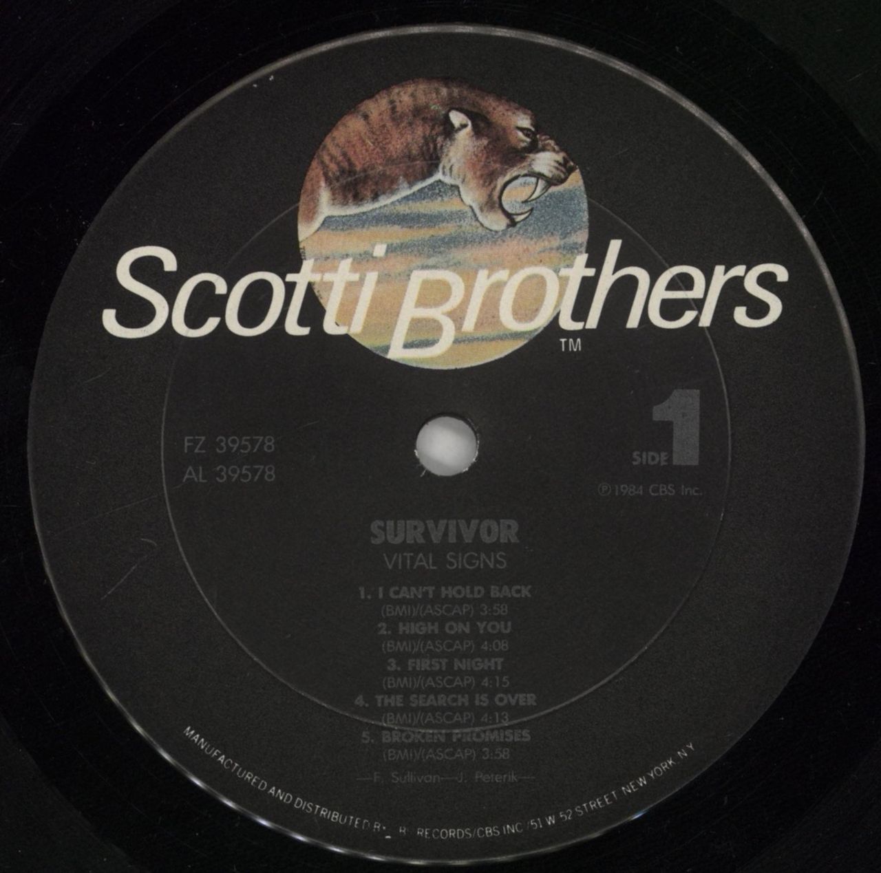 Survivor Vital Signs US Vinyl LP