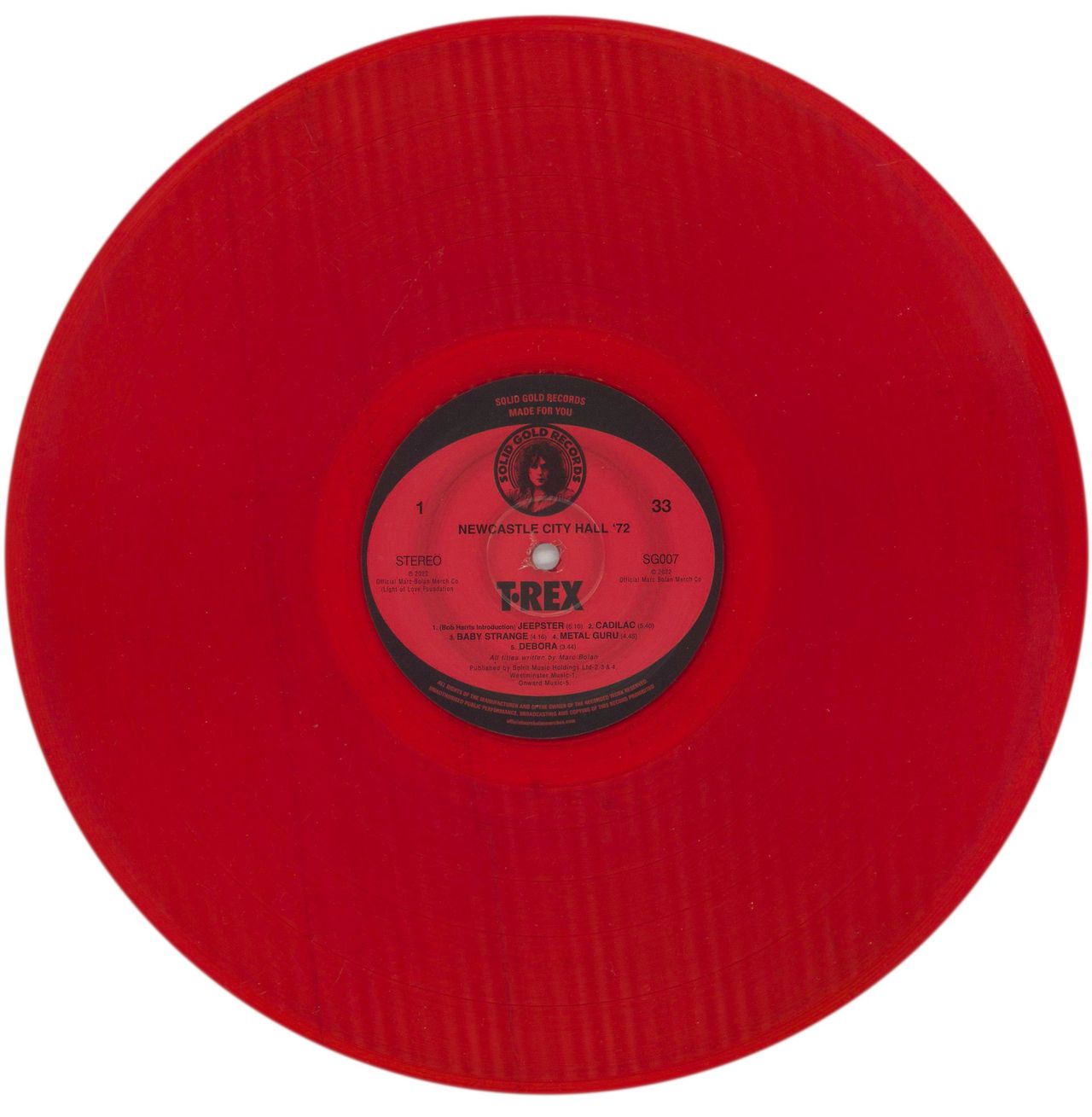 T-Rex / Tyrannosaurus Rex Newcastle City Hall '72 - Red Transparent Vinyl UK Vinyl LP
