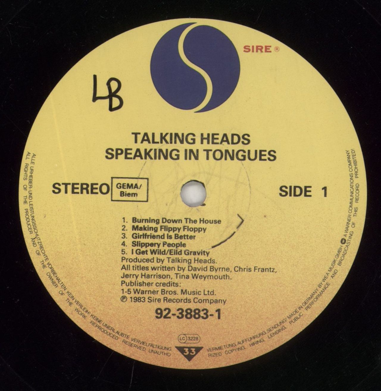 Talking Heads Speaking In Tongues - VG German Vinyl LP