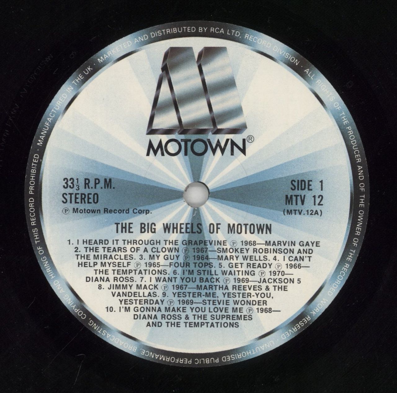 Tamla Motown The Big Wheels Of Motown UK Vinyl LP