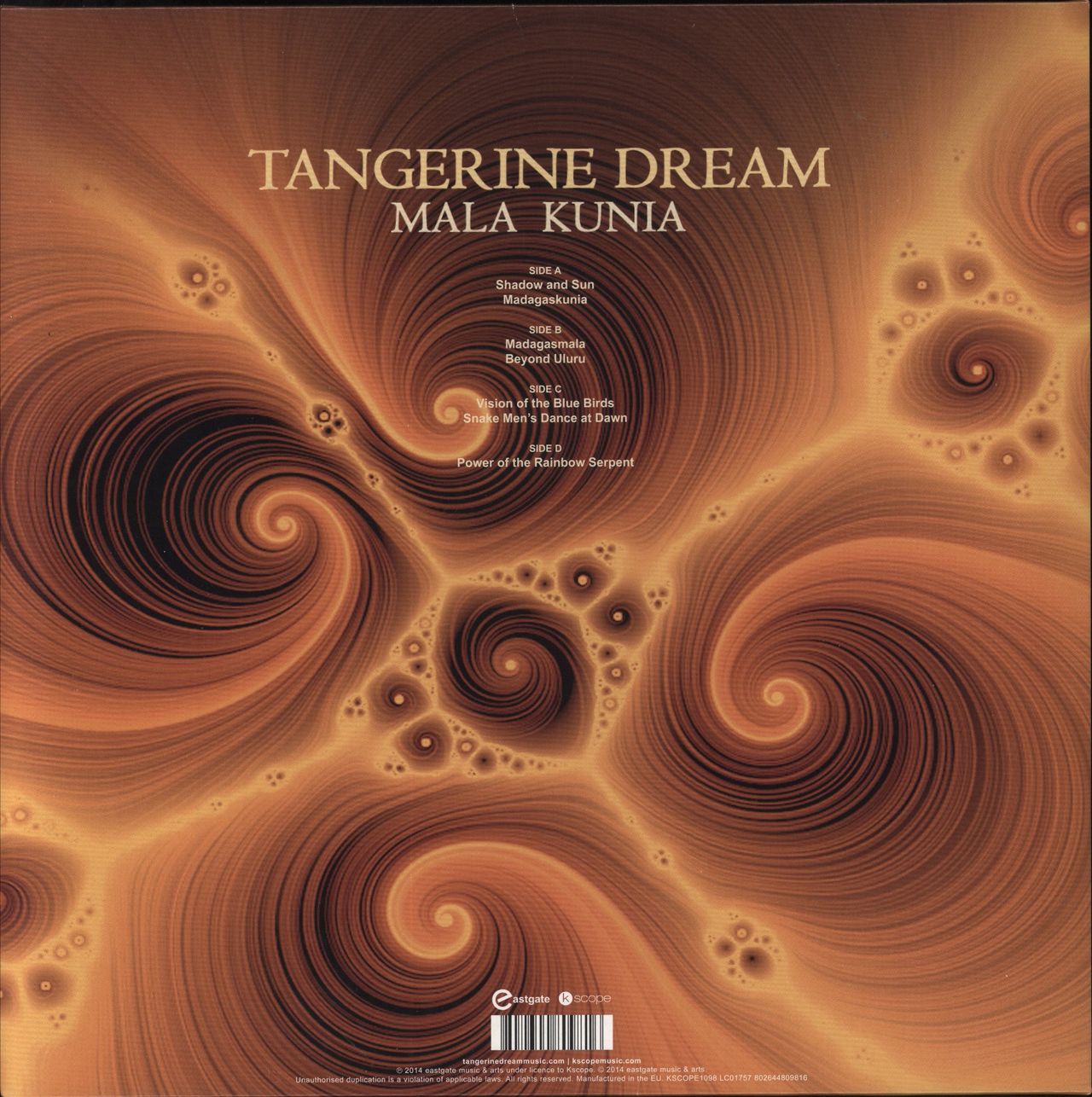Tangerine Dream Mala Kunia UK 2-LP vinyl set