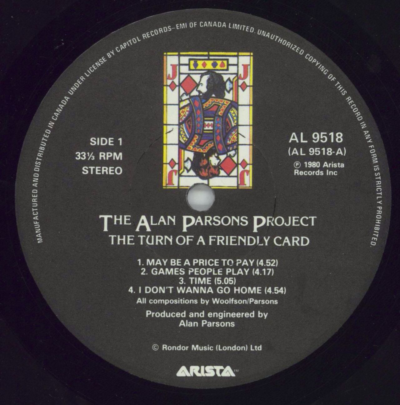 The Alan Parsons Project The Turn Of A Friendly Card - shrink US Vinyl LP