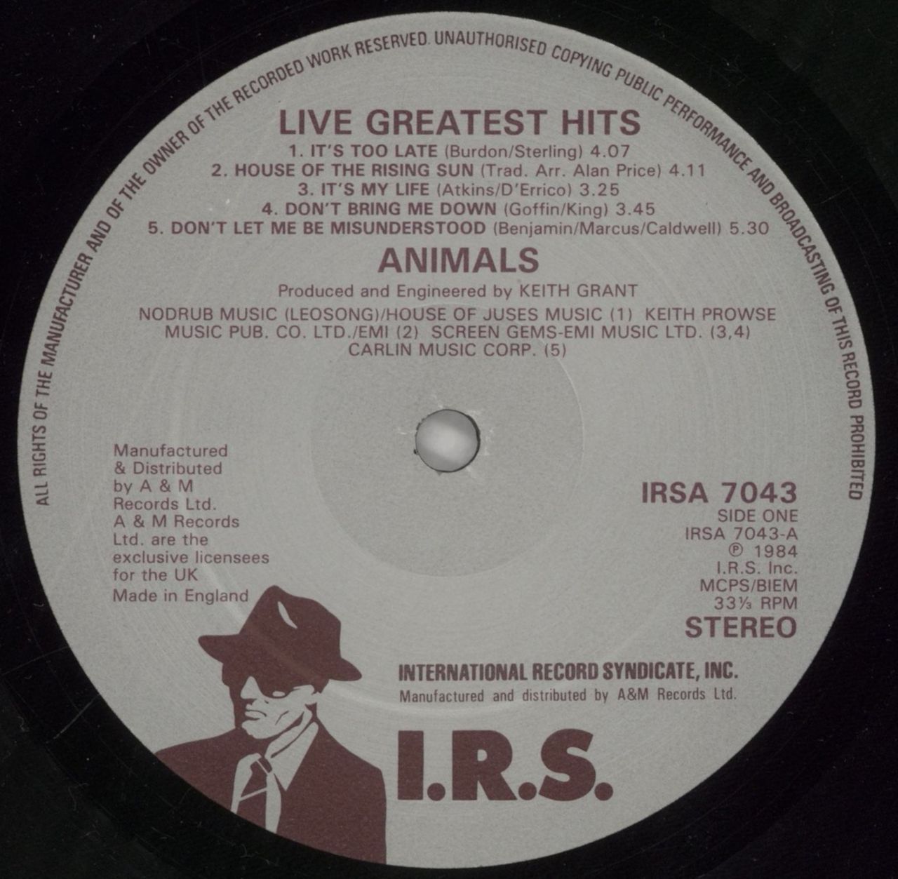 The Animals Greatest Hits Live! - Promo Stamped UK Promo Vinyl LP