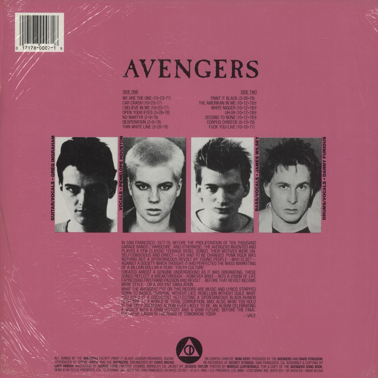 The Avengers Avengers US Vinyl LP