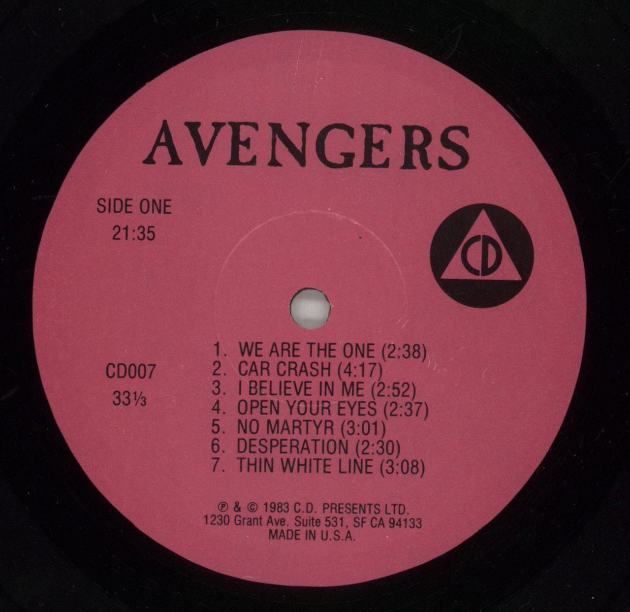 The Avengers Avengers US Vinyl LP