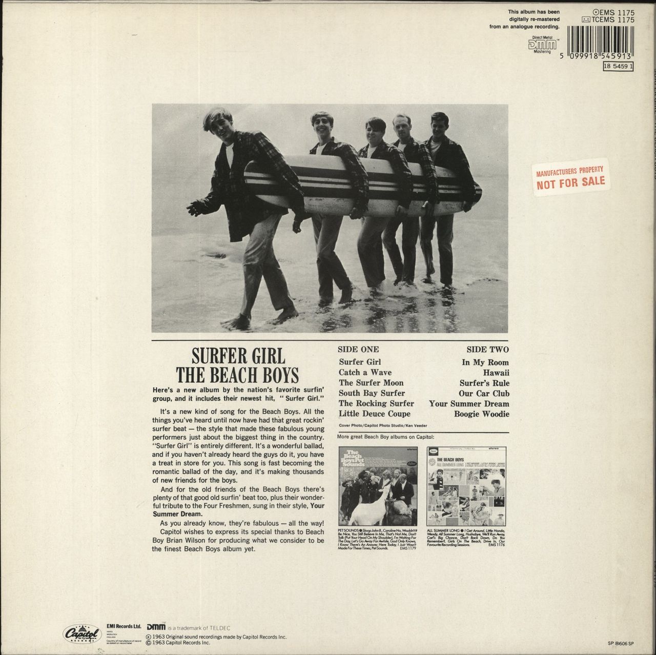 The Beach Boys Surfer Girl - Factory Sample UK Promo Vinyl LP