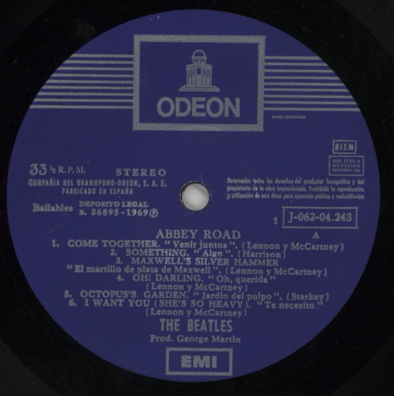 The Beatles Abbey Road Spanish Vinyl LP