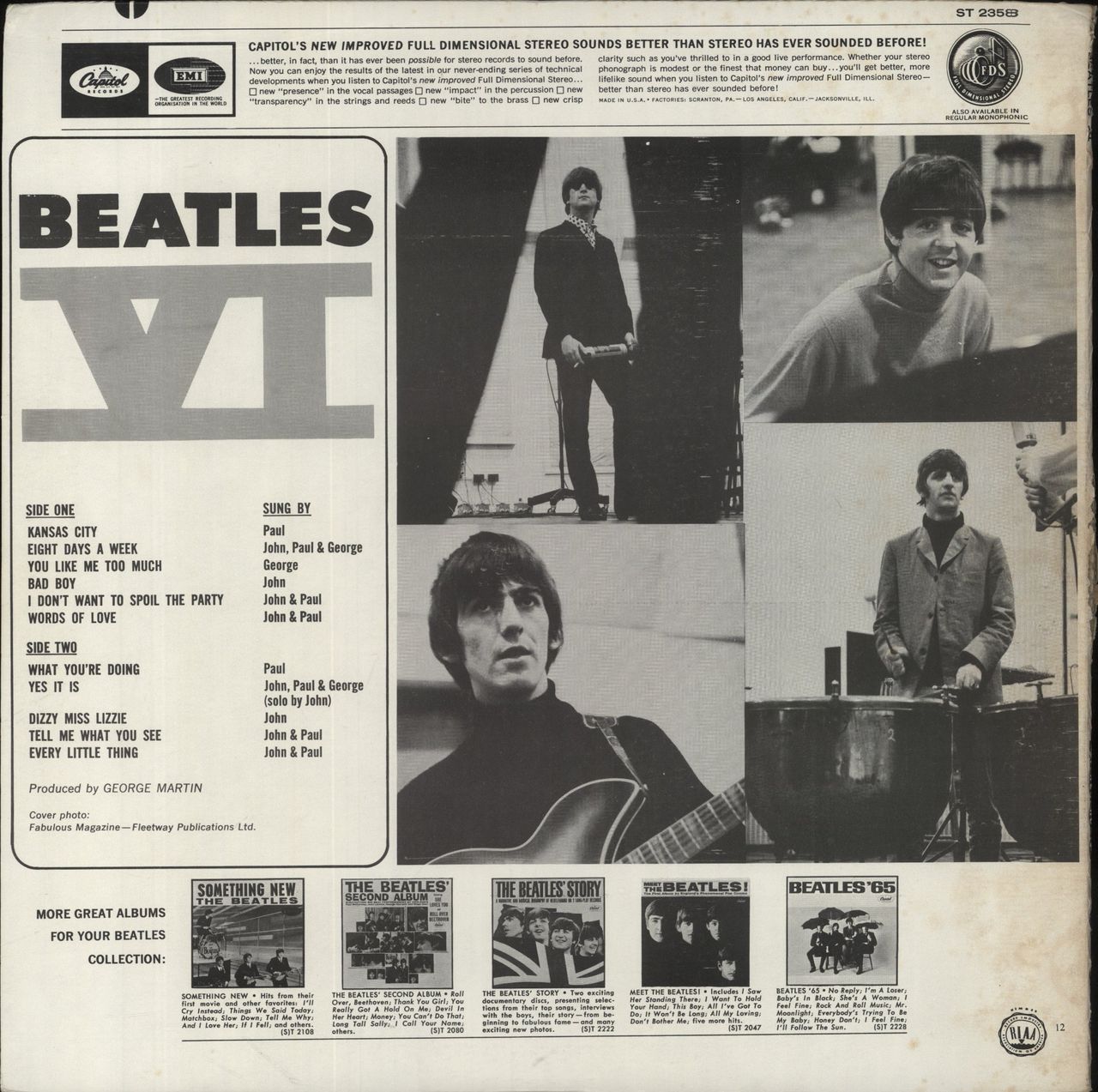 The Beatles Beatles VI - Mfd By Apple - RIAA - VG US Vinyl LP