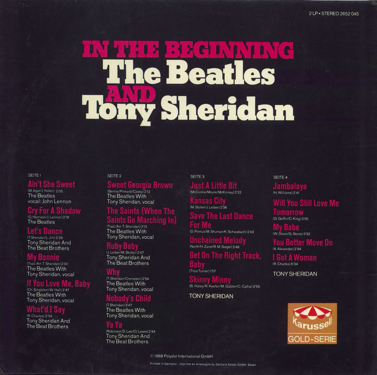 The Beatles In The Beginning German 2-LP vinyl set