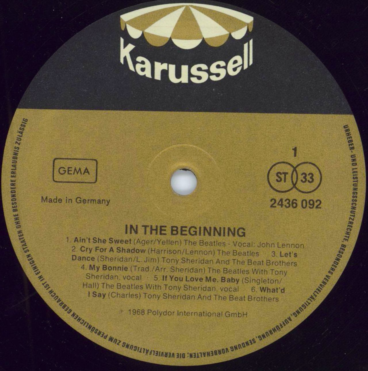 The Beatles In The Beginning German 2-LP vinyl set
