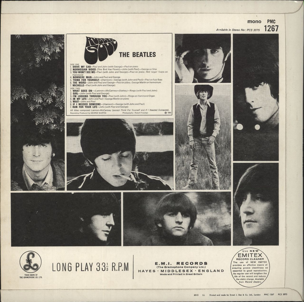 The Beatles Rubber Soul - 1st - EJ Day - VG UK Vinyl LP