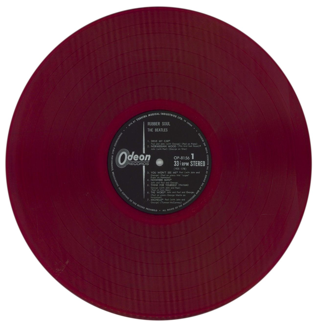 The Beatles Rubber Soul - Red Vinyl Japanese Vinyl LP