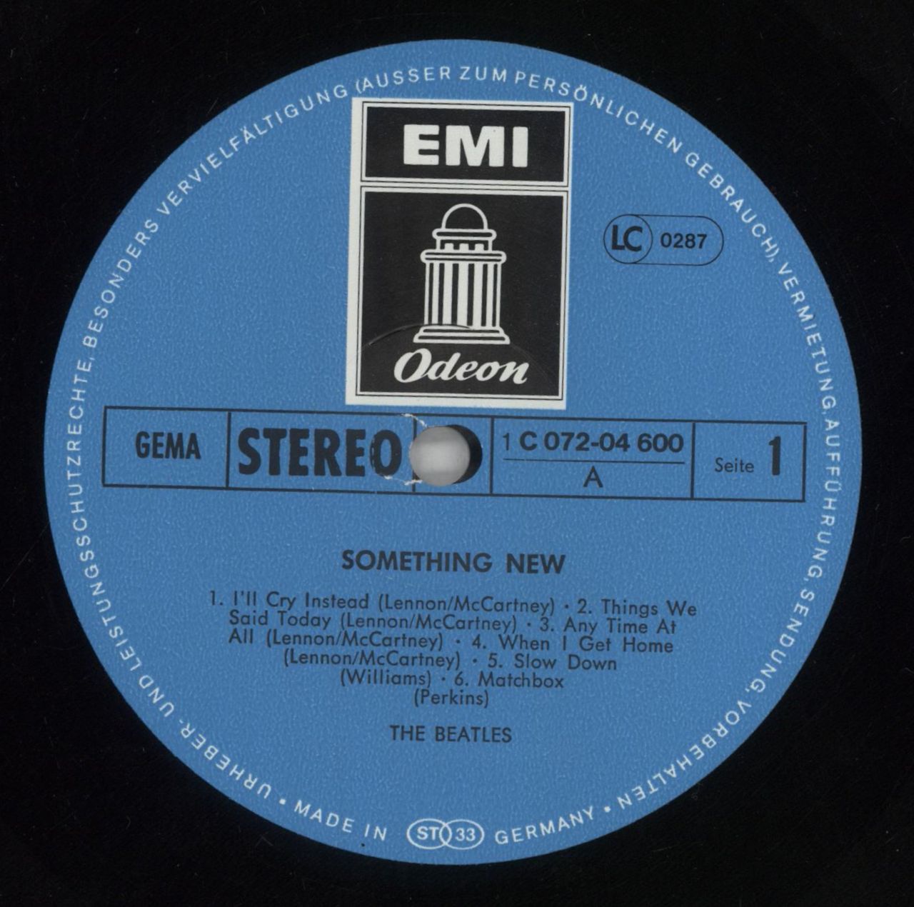 The Beatles Something New German Vinyl LP