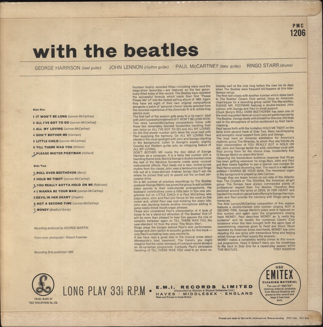 The Beatles With The Beatles - 2nd - Gotta - WOC UK Vinyl LP