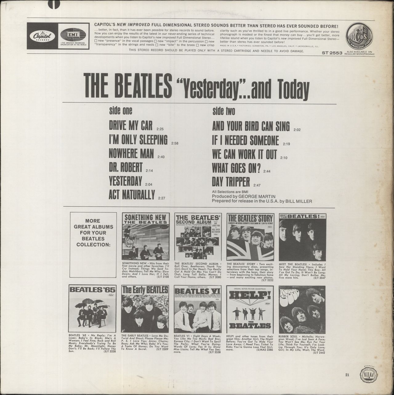 The Beatles Yesterday And Today - 2nd Apple + RIAA US Vinyl LP