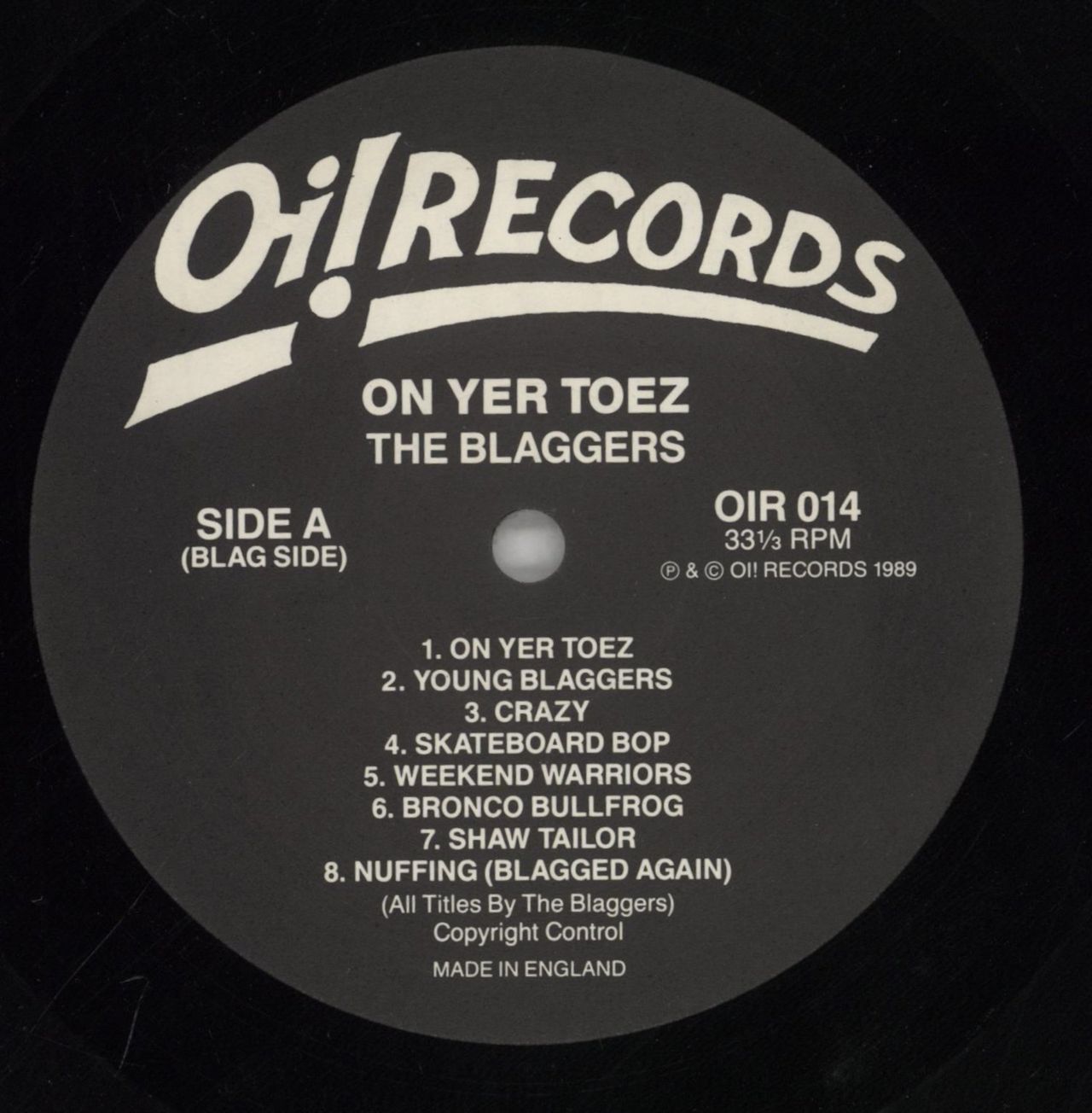 The Blaggers On Yer Toez UK Vinyl LP
