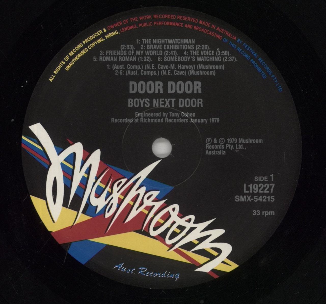 The Boys Next Door Door, Door Australian Vinyl LP