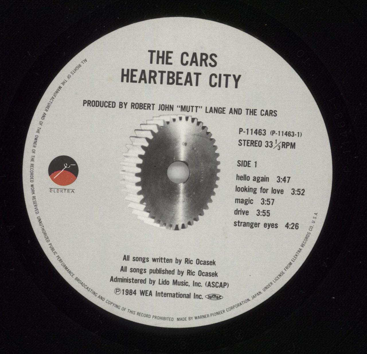 The Cars Heartbeat City Japanese Vinyl LP