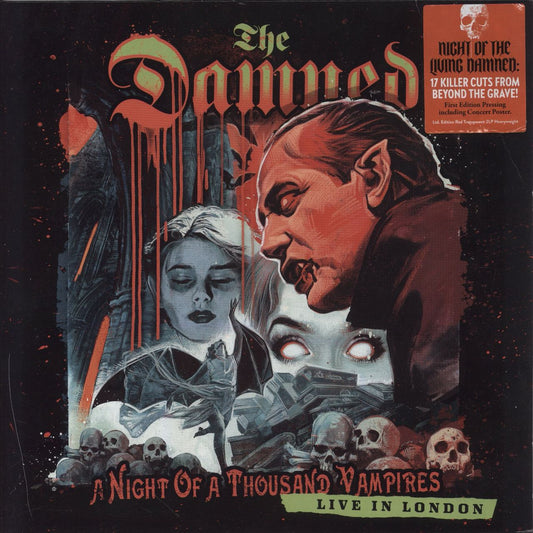 The Damned A Night Of A Thousand Vampires - Red Transparent Vinyl + Poster UK 2-LP vinyl set