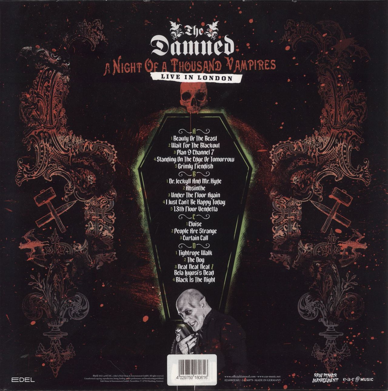 The Damned A Night Of A Thousand Vampires - Red Transparent Vinyl + Poster UK 2-LP vinyl set