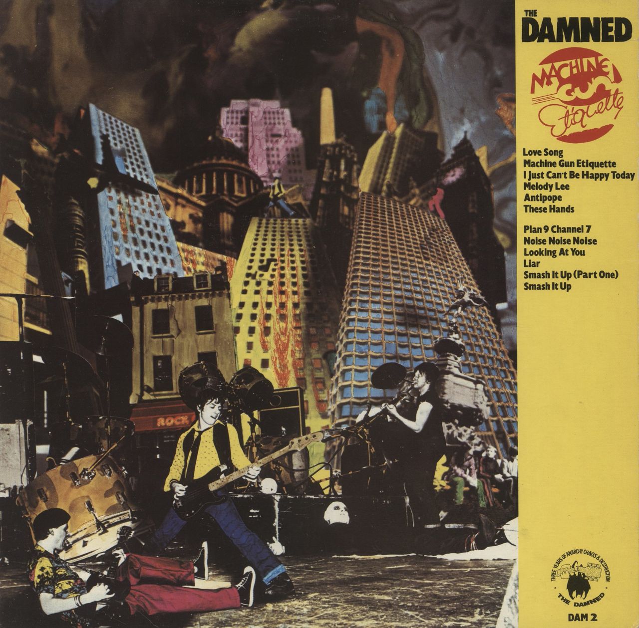 The Damned Machine Gun Etiquette - Blue Vinyl UK Vinyl LP