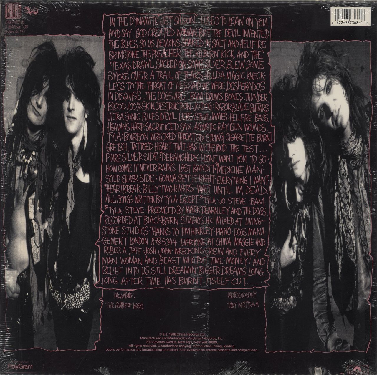 The Dogs D'Amour In The Dynamite Jet Saloon - stickered shrink US Vinyl LP