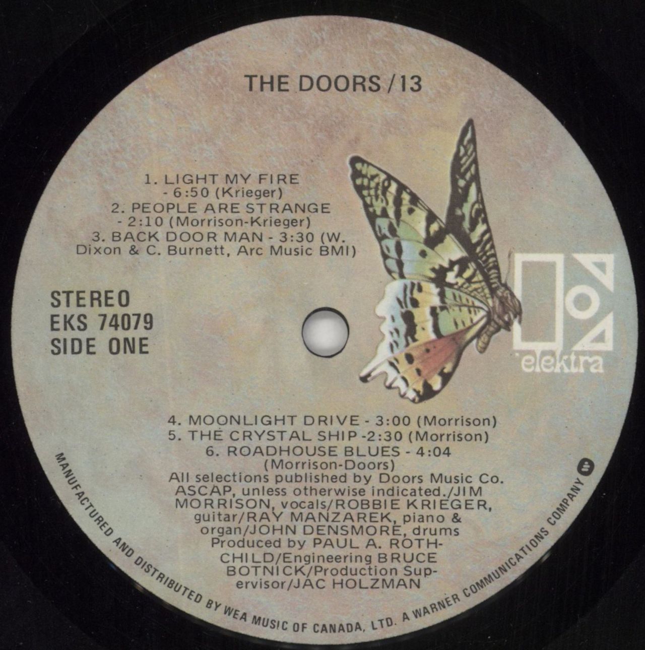The Doors 13 (Thirteen) Canadian Vinyl LP
