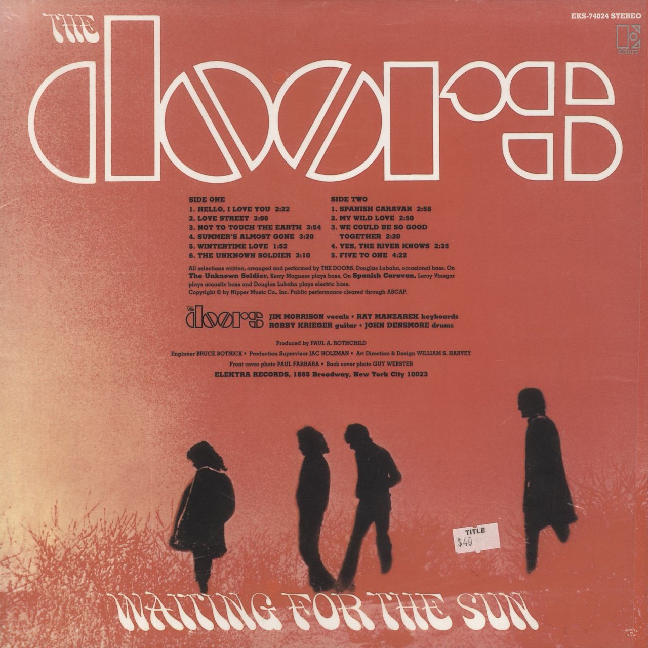 The Doors Waiting For The Sun US Vinyl LP