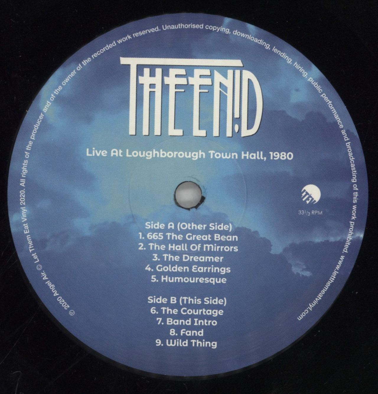 The Enid Live at Loughborough Hall, 1980 UK Vinyl LP