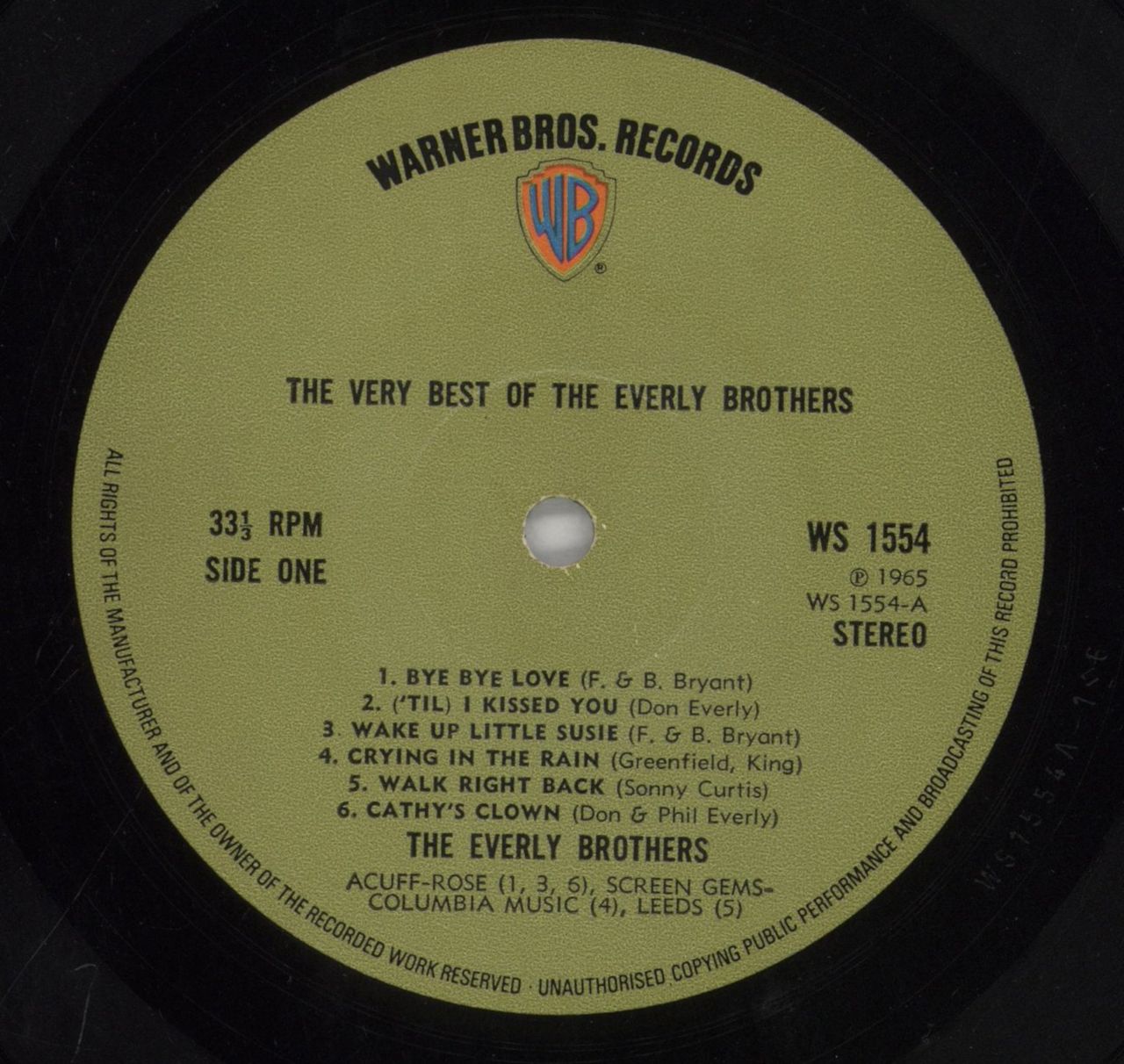 The Everly Brothers The Very Best Of The Everly Brothers - Autographed US Vinyl LP