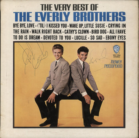 The Everly Brothers The Very Best Of The Everly Brothers - Autographed US Vinyl LP