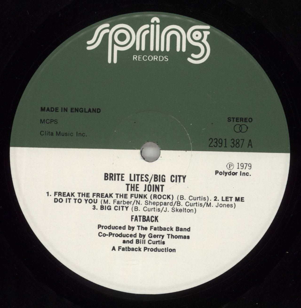 The Fatback Band Brite Lites, Big City UK Vinyl LP