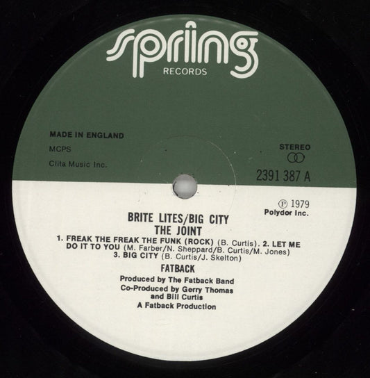 The Fatback Band Brite Lites, Big City UK Vinyl LP