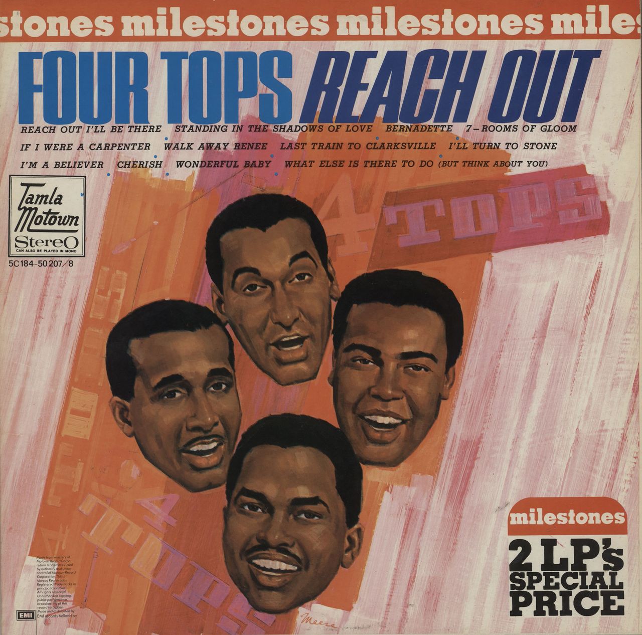 The Four Tops Four Tops Reach Out / Four Tops Live Dutch 2-LP vinyl set