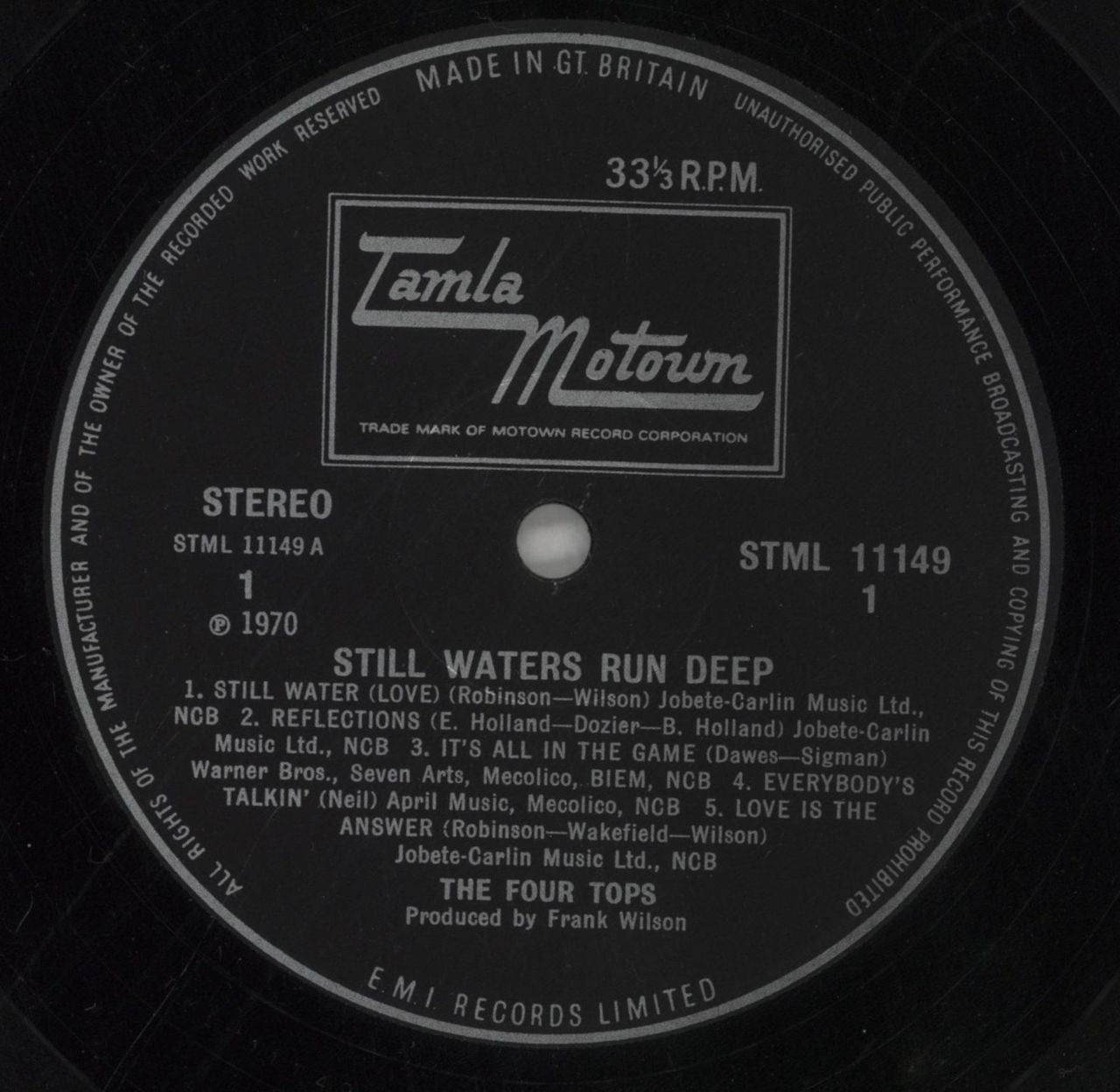 The Four Tops Still Waters Run Deep UK Vinyl LP