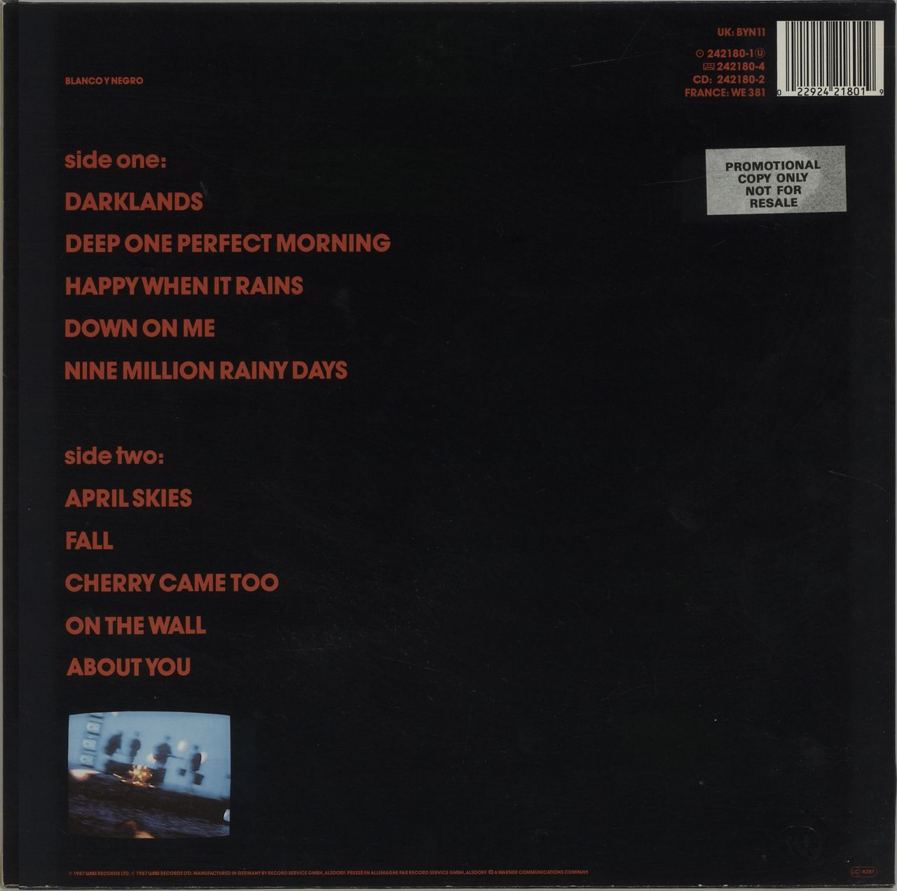 The Jesus & Mary Chain Darklands - Promo Stickered UK Promo Vinyl LP