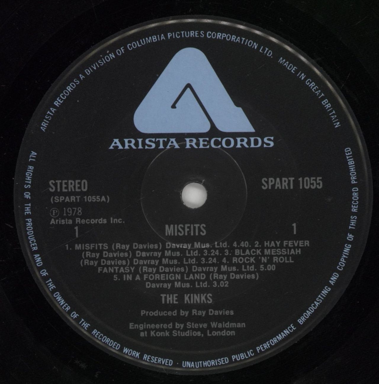The Kinks Misfits UK Vinyl LP