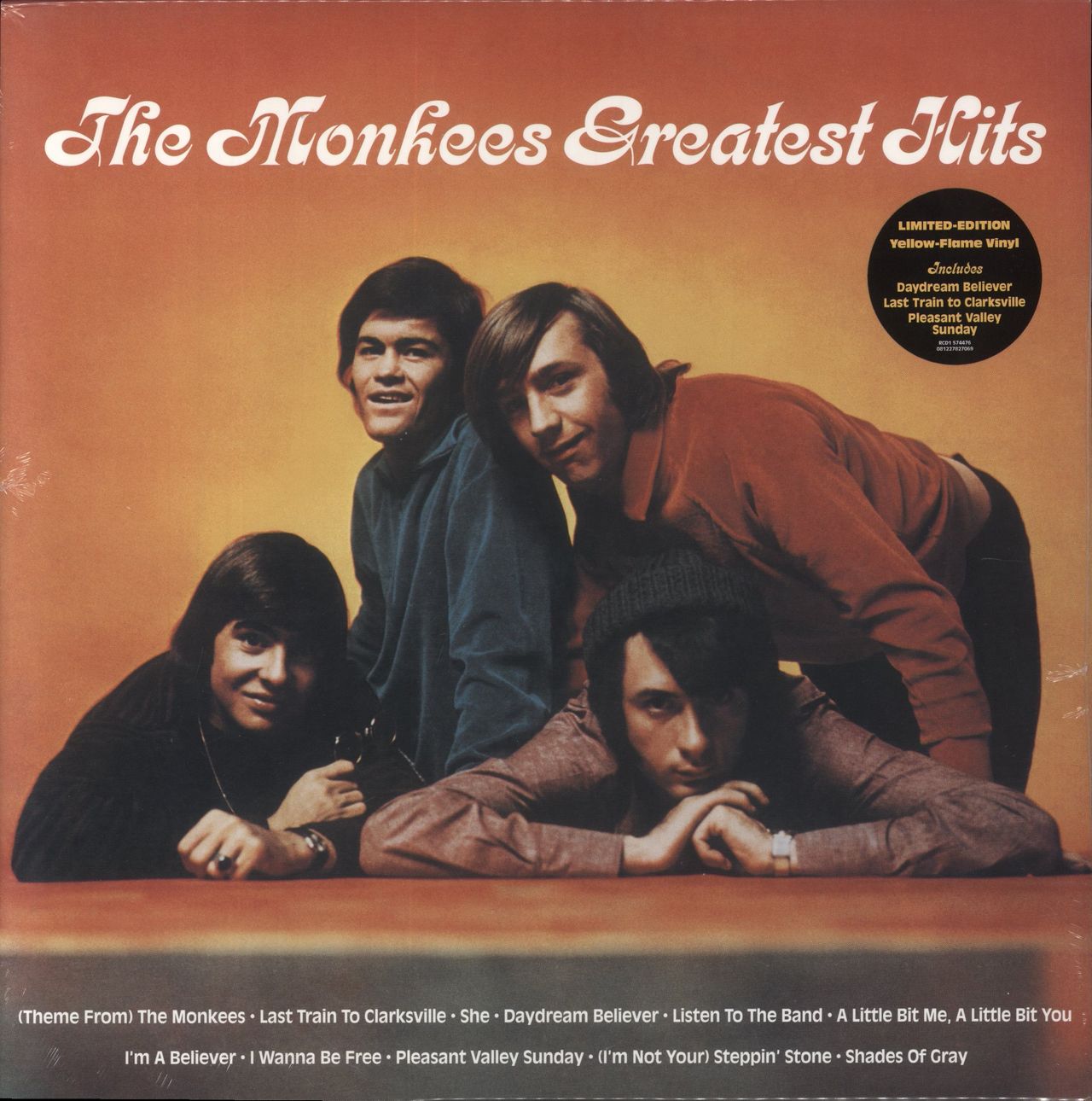 The Monkees Greatest Hits - Yellow-Flame Vinyl - Sealed UK Vinyl LP