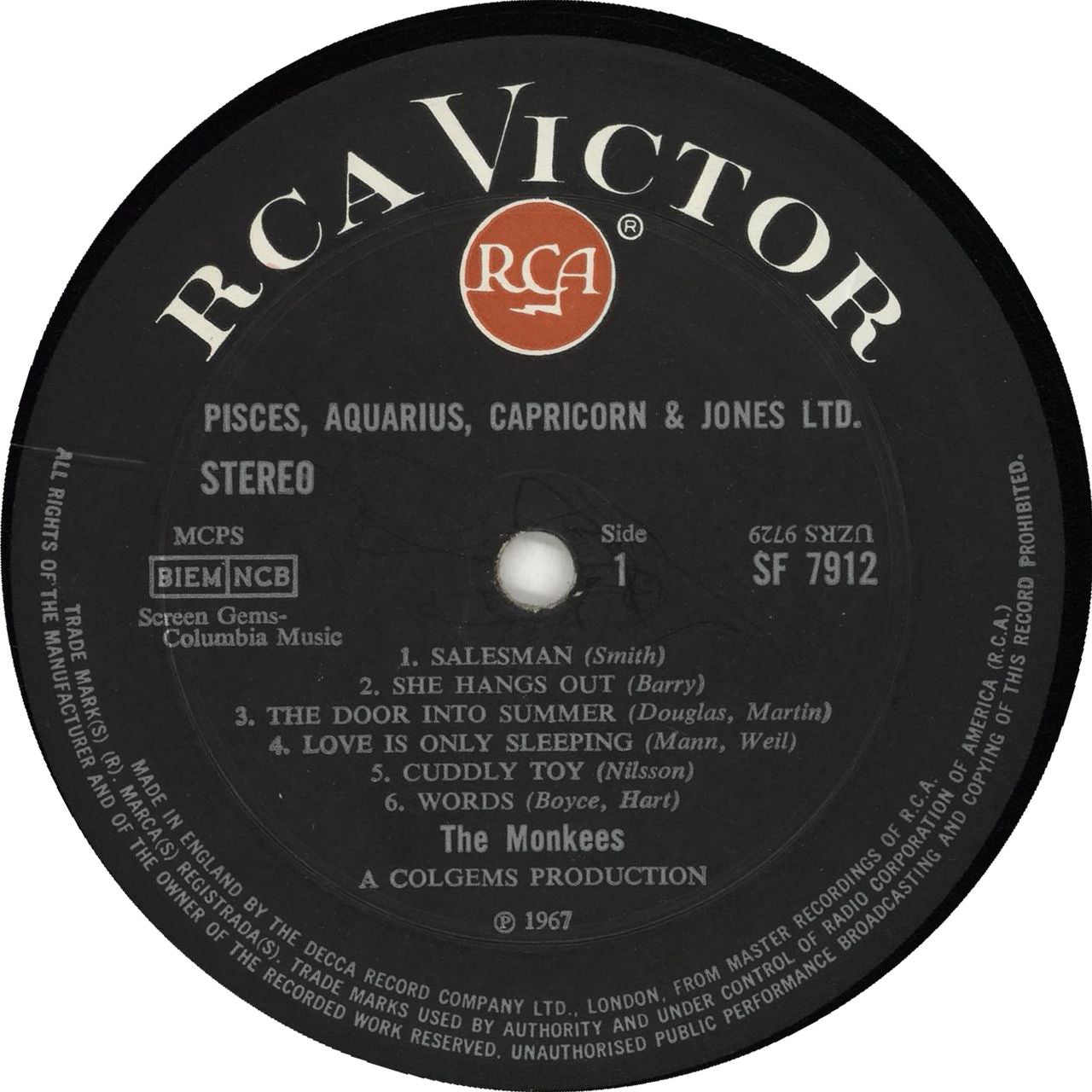 The Monkees Pisces Capricorn Aquarius & Jones Ltd. UK Vinyl LP