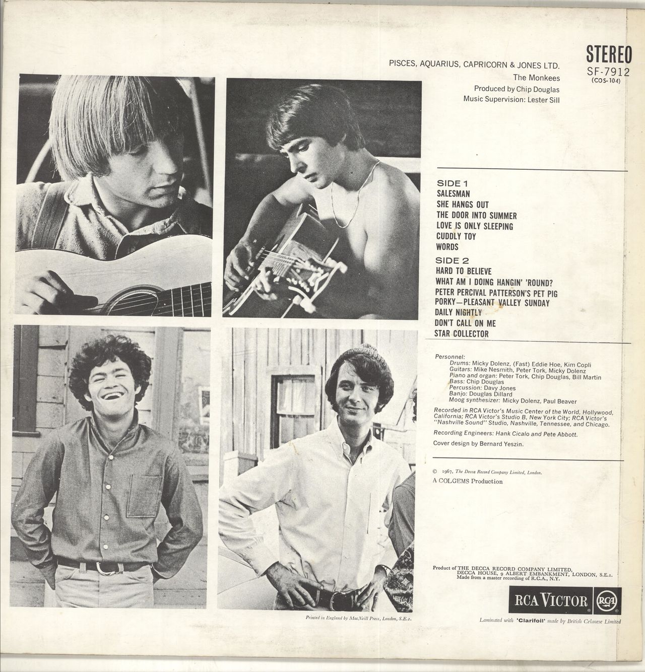The Monkees Pisces Capricorn Aquarius & Jones Ltd. UK Vinyl LP
