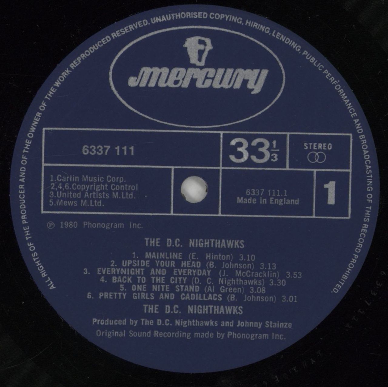 The Nighthawks The D.C. Nighthawks UK Vinyl LP