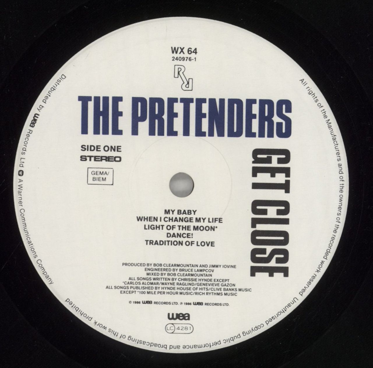 The Pretenders Get Close UK Vinyl LP