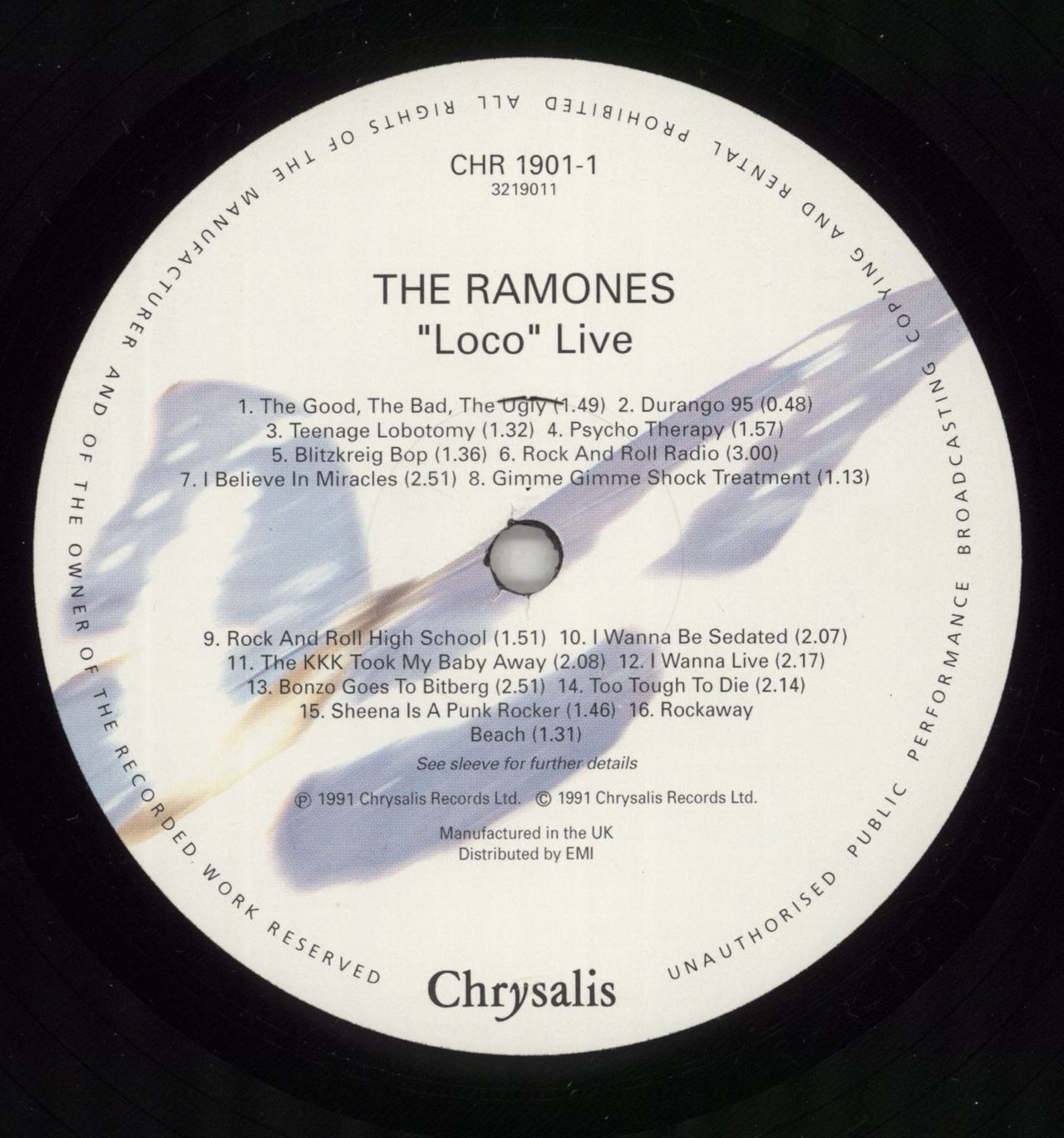 The Ramones Loco Live UK Vinyl LP