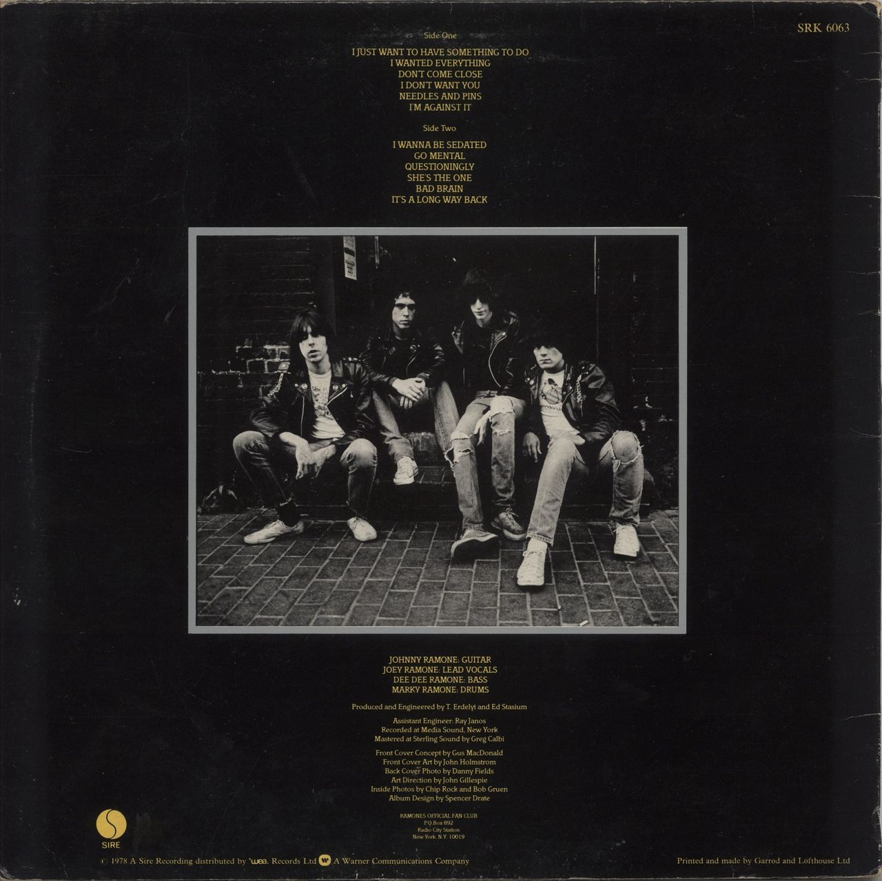 The Ramones Road To Ruin - Yellow Vinyl - VG UK Vinyl LP