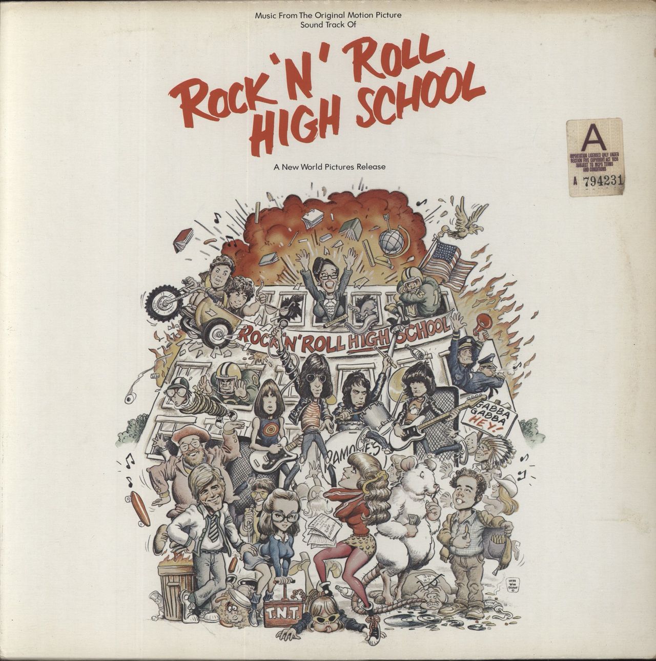 The Ramones Rock 'N' Roll High School - EX Canadian Vinyl LP